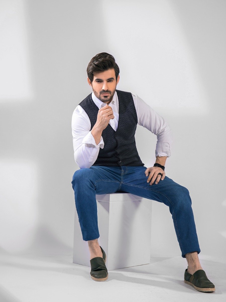 Edenrobe - Men's Black & Grey Sweater - EMTSWT20-022