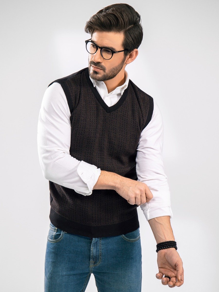 Edenrobe - Men's Dark Brown Sweater - EMTSWT20-025