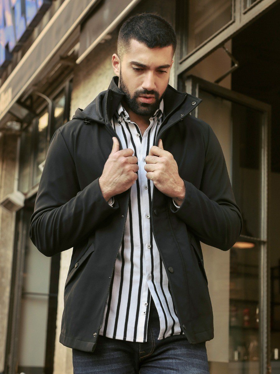 Edenrobe - Men's Black Hoodie - EMTJH20-011