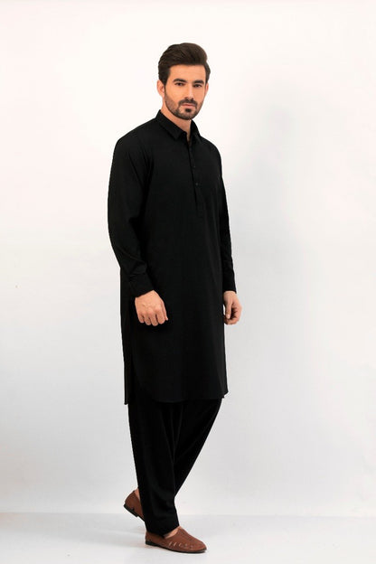 Edenrobe - Men's Black Kurta Shalwar Plain - EMTKSP20S-40883