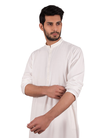 Edenrobe - Men's Off White Kurta Shalwar - EMTKS20S-40813