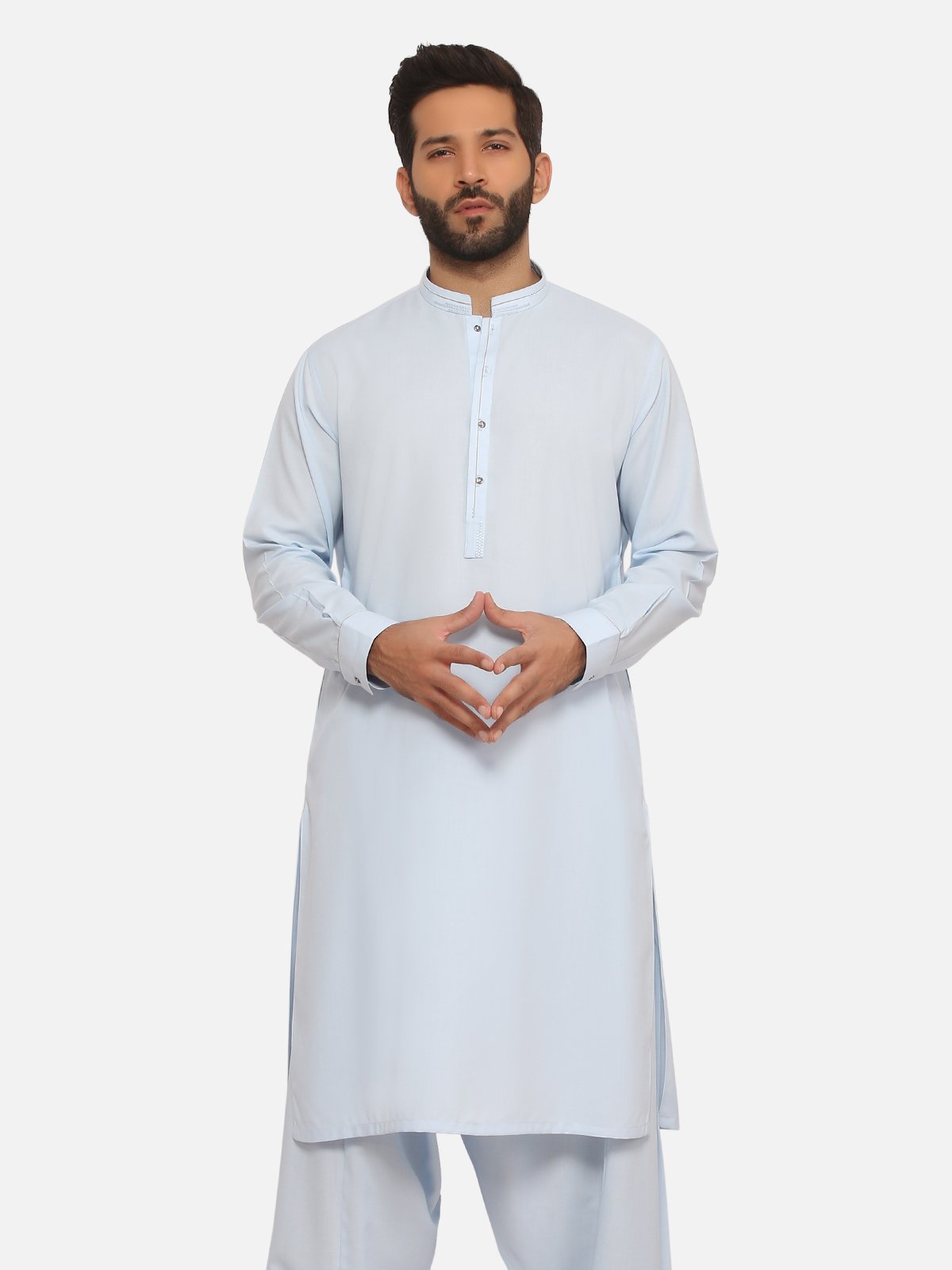 Edenrobe - Men's Sky Blue Kurta Shalwar - EMTKS20S-40864