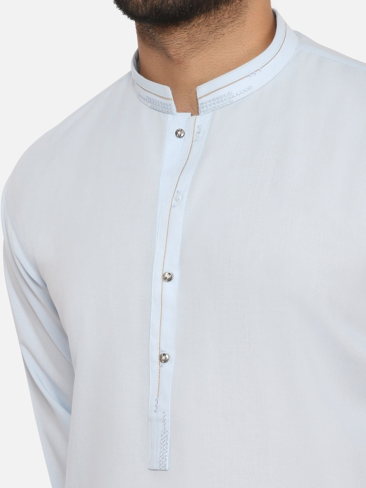 Edenrobe - Men's Sky Blue Kurta Shalwar - EMTKS20S-40864