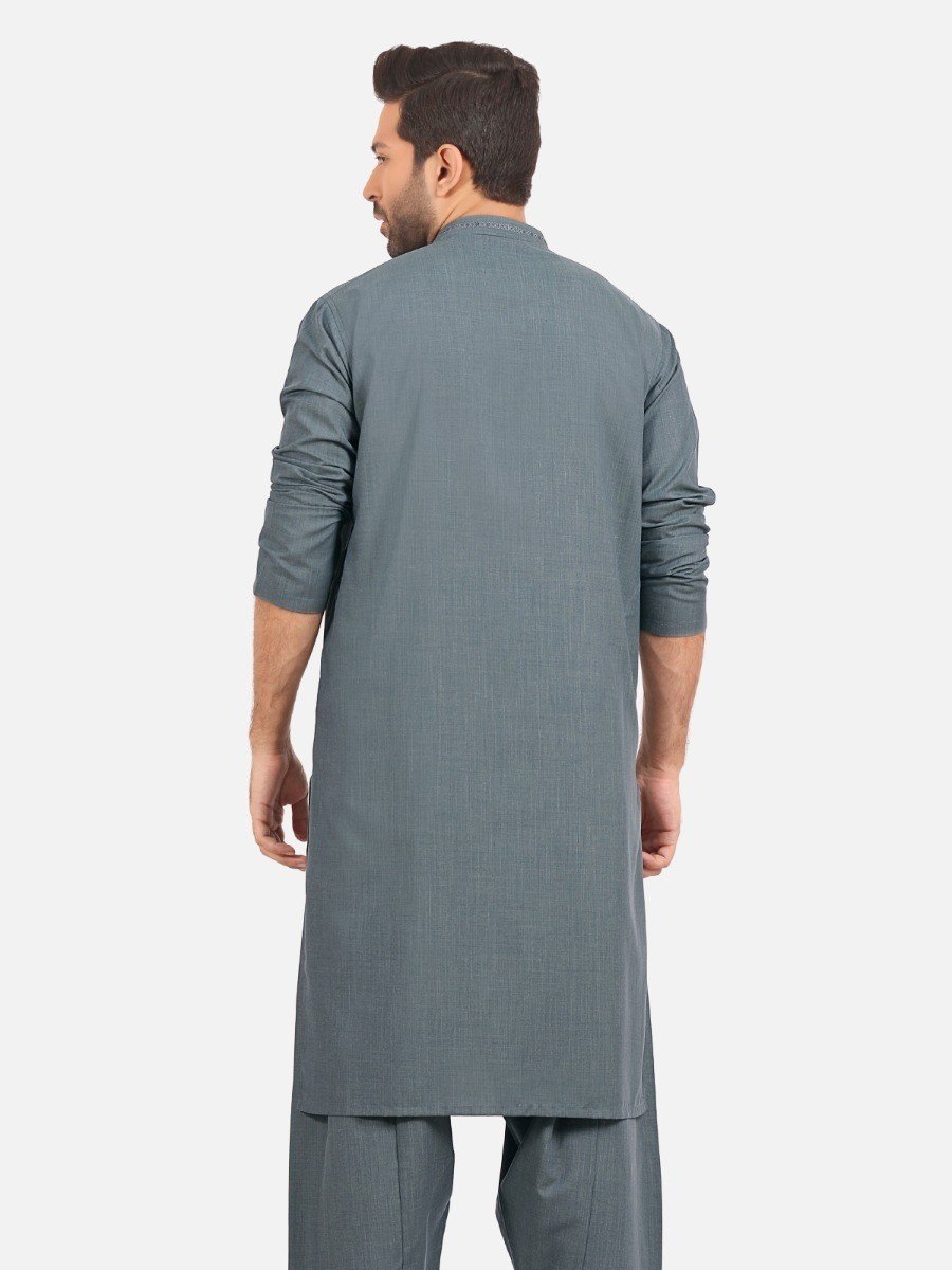 Edenrobe - Men's Sea Green Kurta Shalwar - EMTKS20S-40867