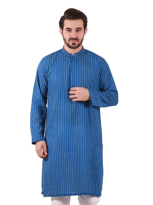 Edenrobe - Men's Royal Blue Kurta - EMTK20S-9871