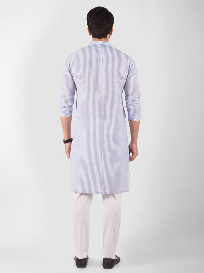 Edenrobe - Men's Blue & White Kurta - EMTK20S-9872