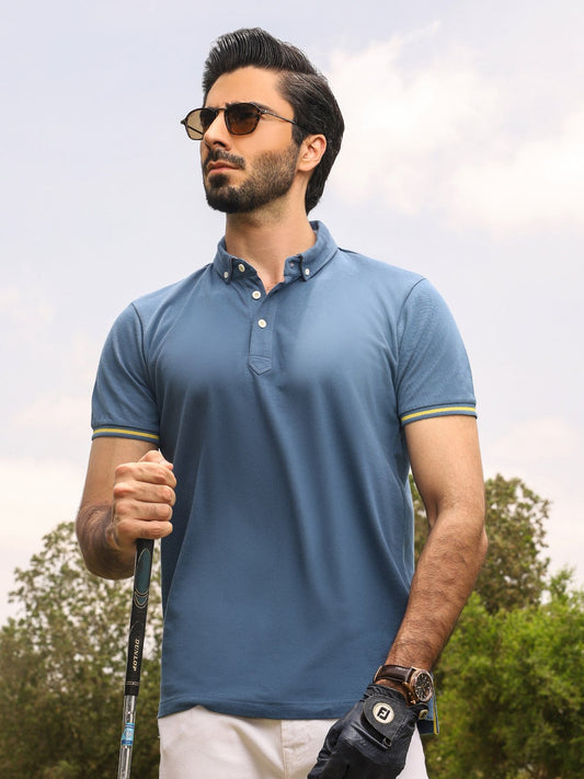 Edenrobe - Men's Teal Blue Polo Shirt - EMTPS20-007