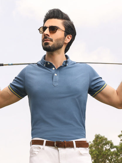 Edenrobe - Men's Teal Blue Polo Shirt - EMTPS20-007