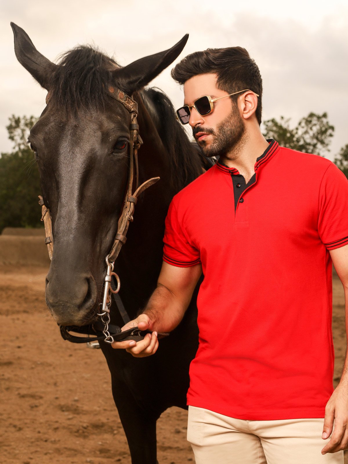 Edenrobe - Men's Red Polo Shirt - EMTPS20-009