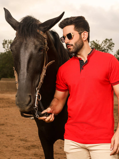 Edenrobe - Men's Red Polo Shirt - EMTPS20-009