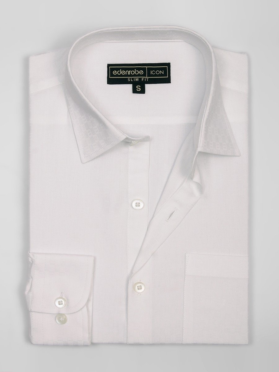 Edenrobe - Men's White Shirt - EMTSI20-50175