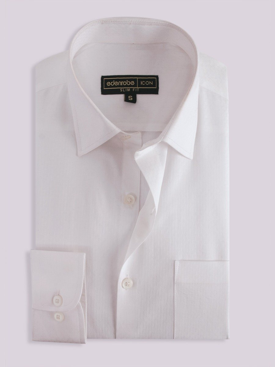 Edenrobe - Men's White Shirt - EMTSI20-50179