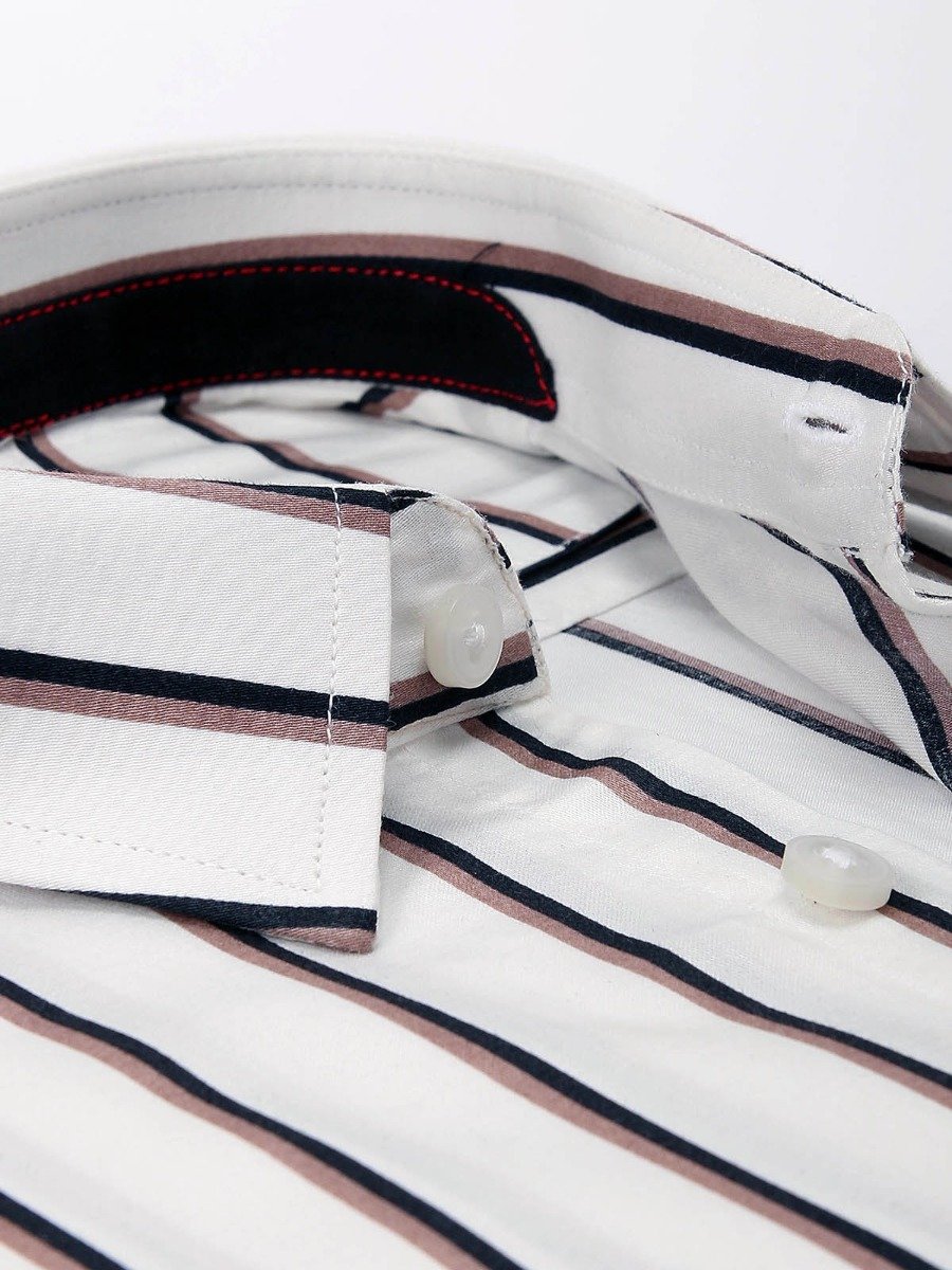 Edenrobe - Men's White Brown Shirt - EMTSUC20-082