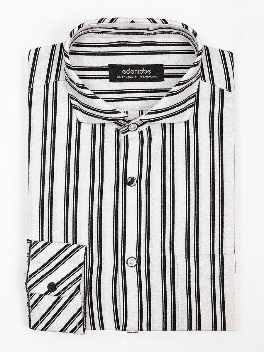 Edenrobe - Men's White & Black Shirt - EMTSUC20-089