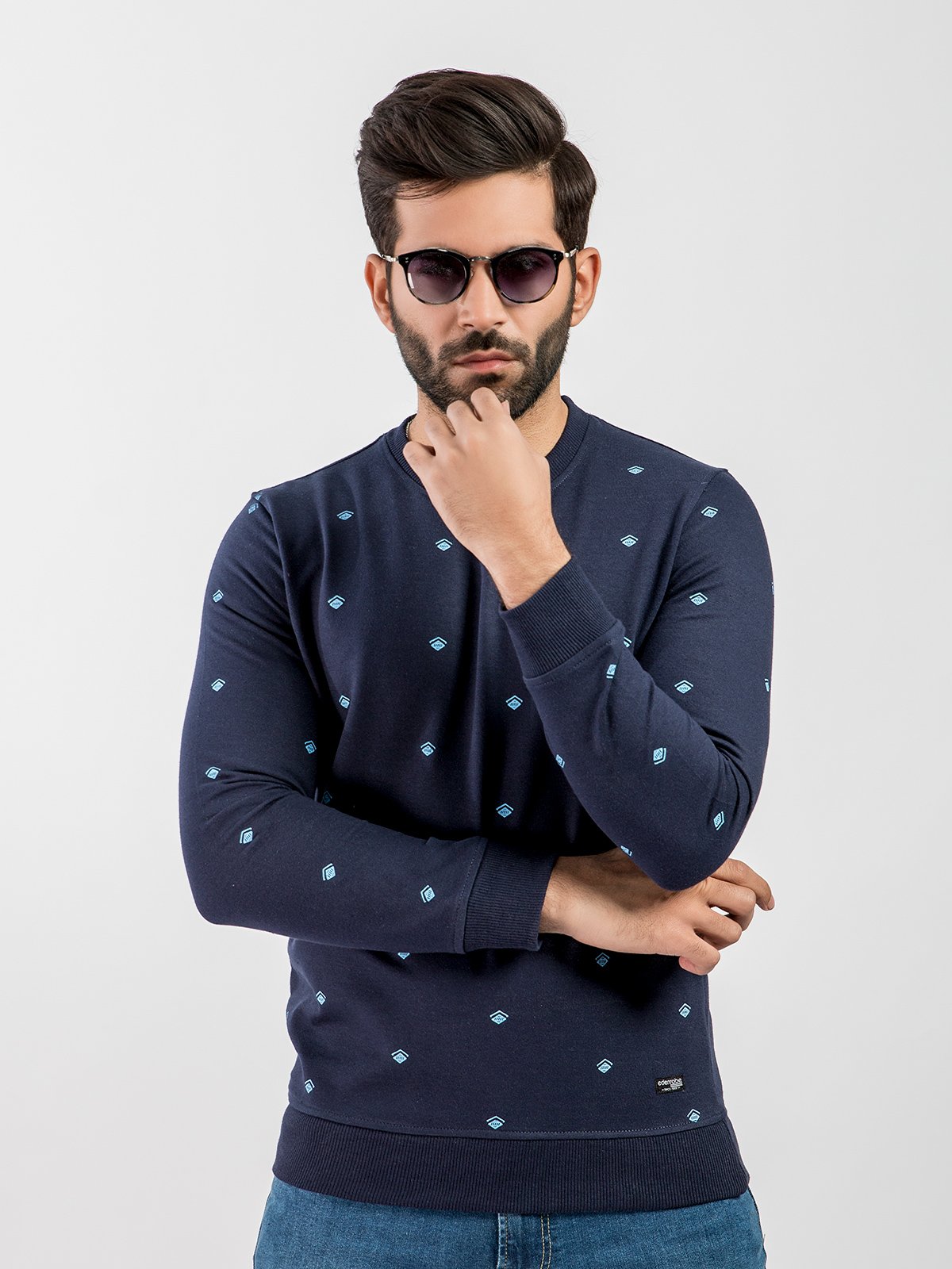 Edenrobe - Men's Navy Blue SweatShirt - EMTSS20-001