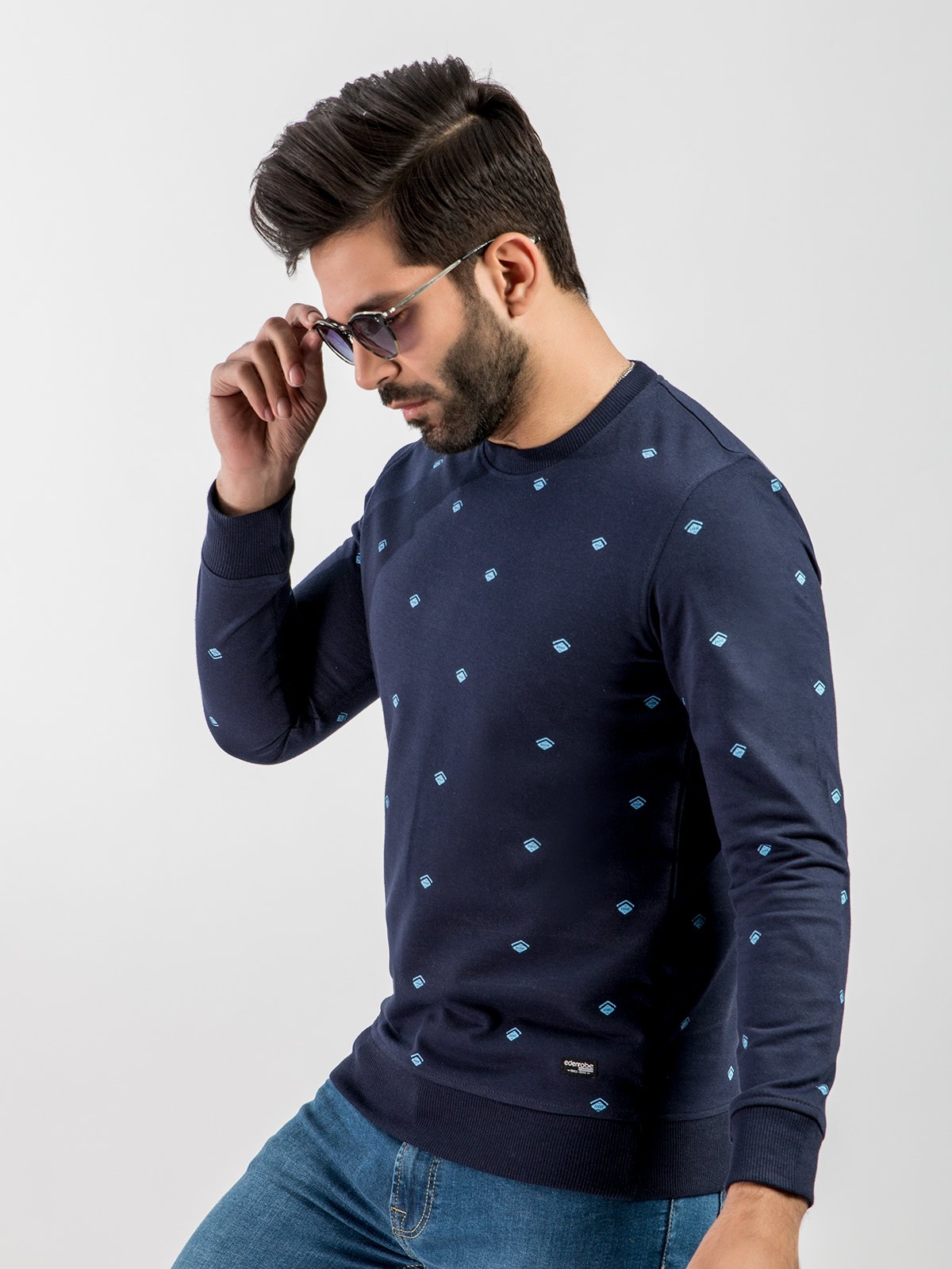 Edenrobe - Men's Navy Blue SweatShirt - EMTSS20-001