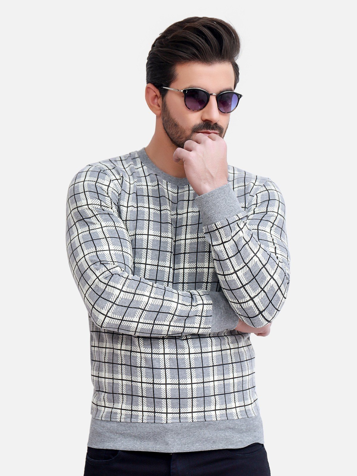 Edenrobe - Men's Grey SweatShirt - EMTSS20-003