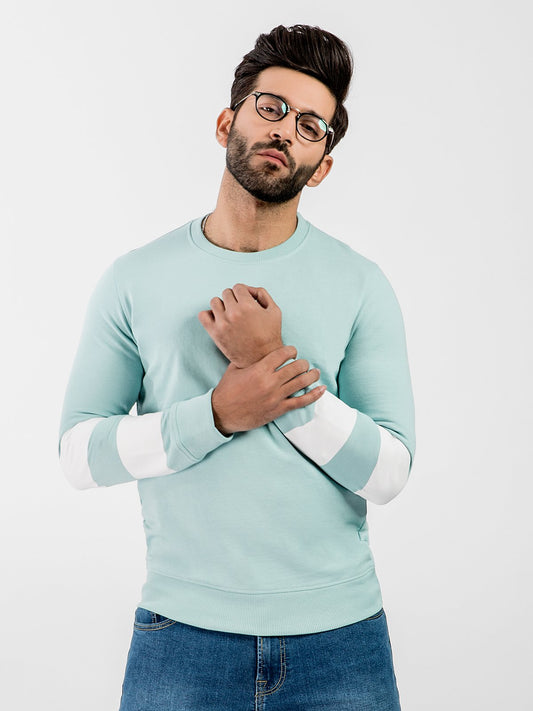 Edenrobe - Men's Light Aqua SweatShirt - EMTSS20-004