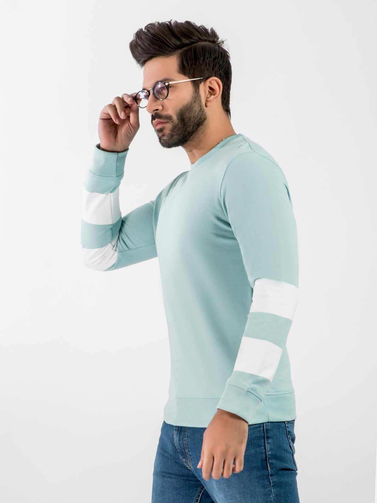 Edenrobe - Men's Light Aqua SweatShirt - EMTSS20-004