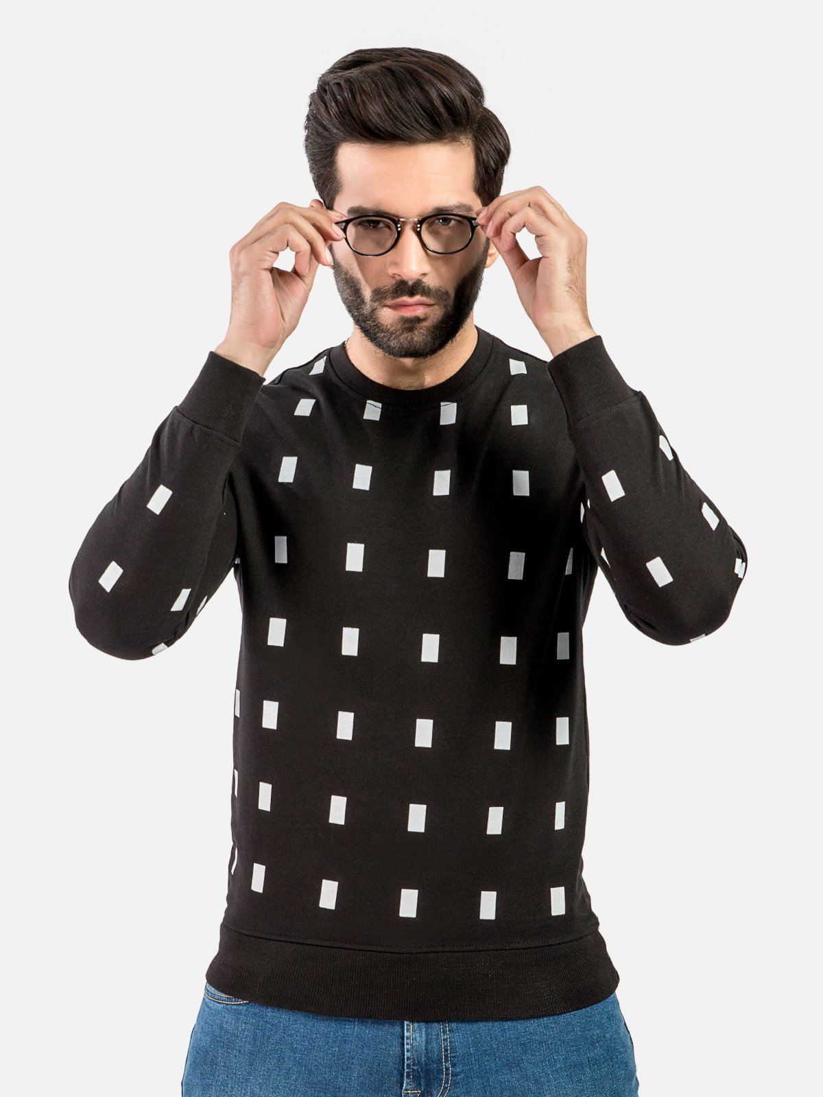 Edenrobe - Men's Black SweatShirt - EMTSS20-005