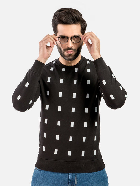 Edenrobe - Men's Black SweatShirt - EMTSS20-005