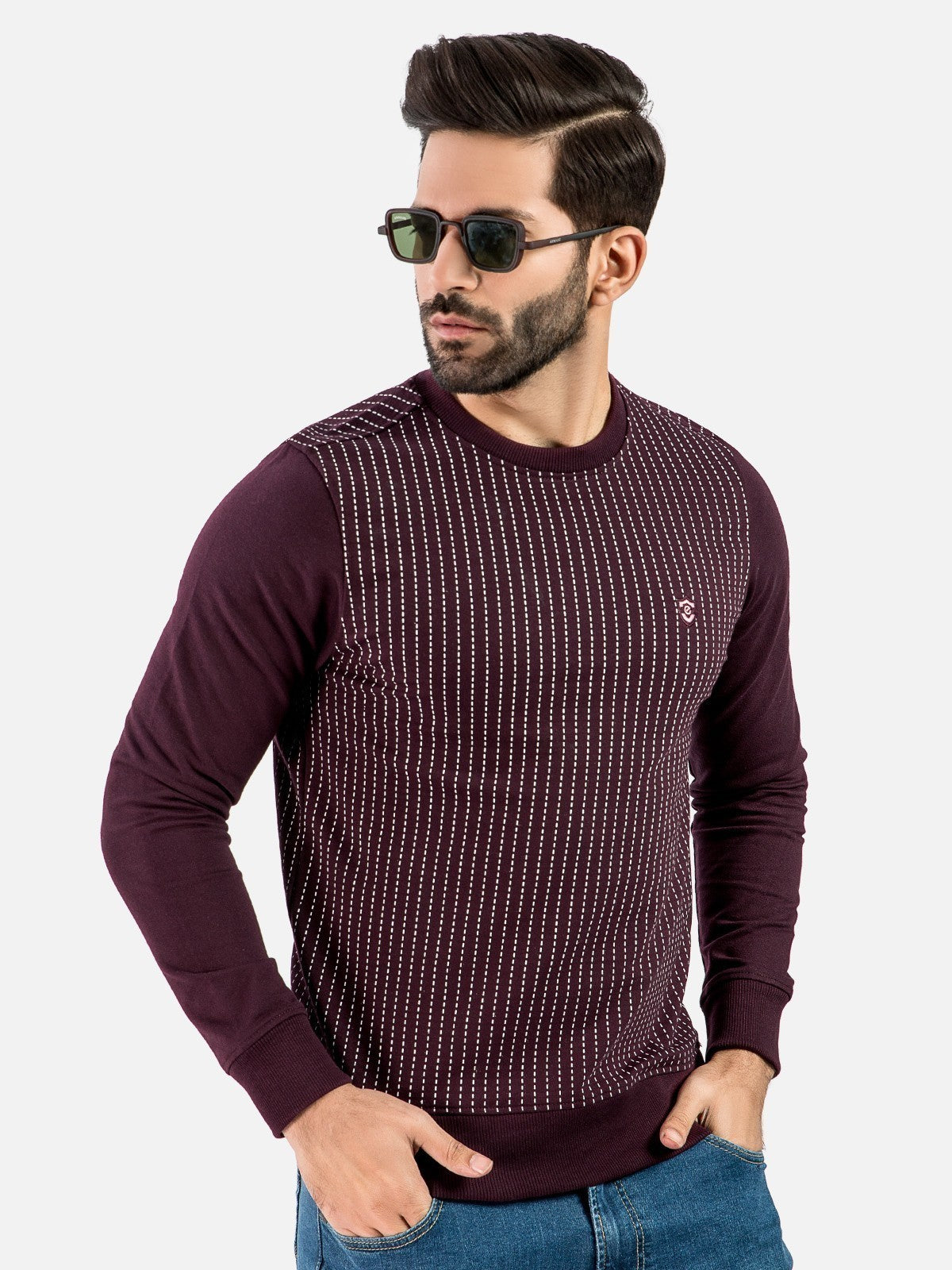 Edenrobe - Men's Plum SweatShirt - EMTSS20-006