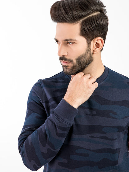 Edenrobe - Men's Navy Blue SweatShirt - EMTSS20-011