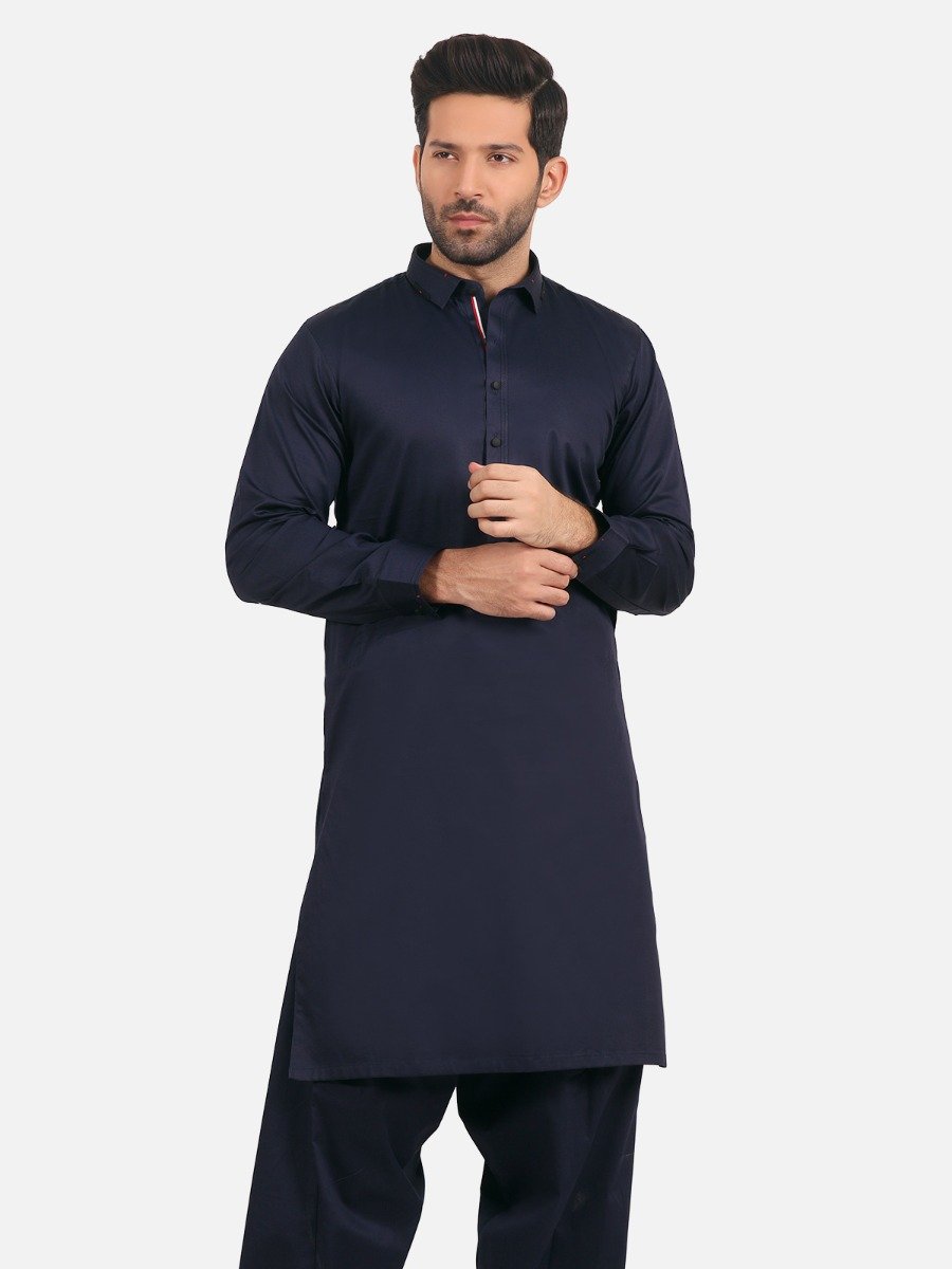 Edenrobe - Men's Navy Blue Swish Collection - EMTKS20-057