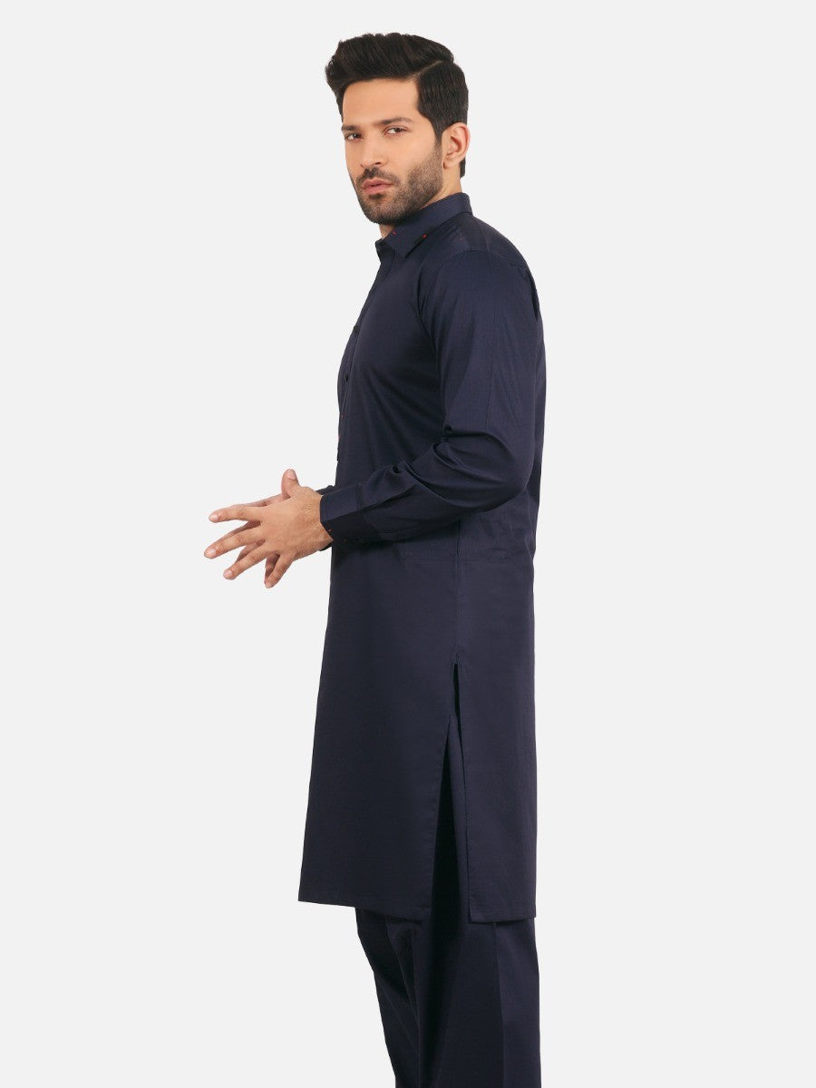 Edenrobe - Men's Navy Blue Swish Collection - EMTKS20-057