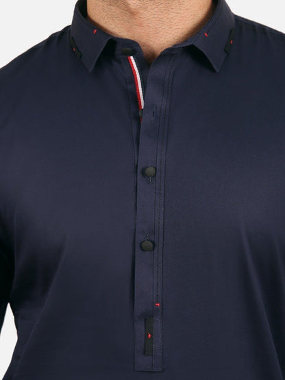 Edenrobe - Men's Navy Blue Swish Collection - EMTKS20-057