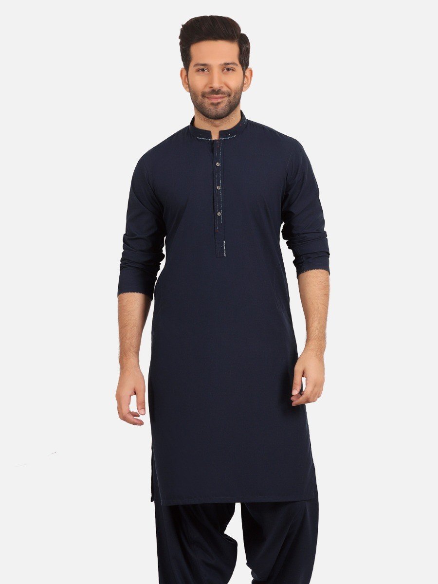 Edenrobe - Men's Navy Blue Swish Collection - EMTSW20S-9887