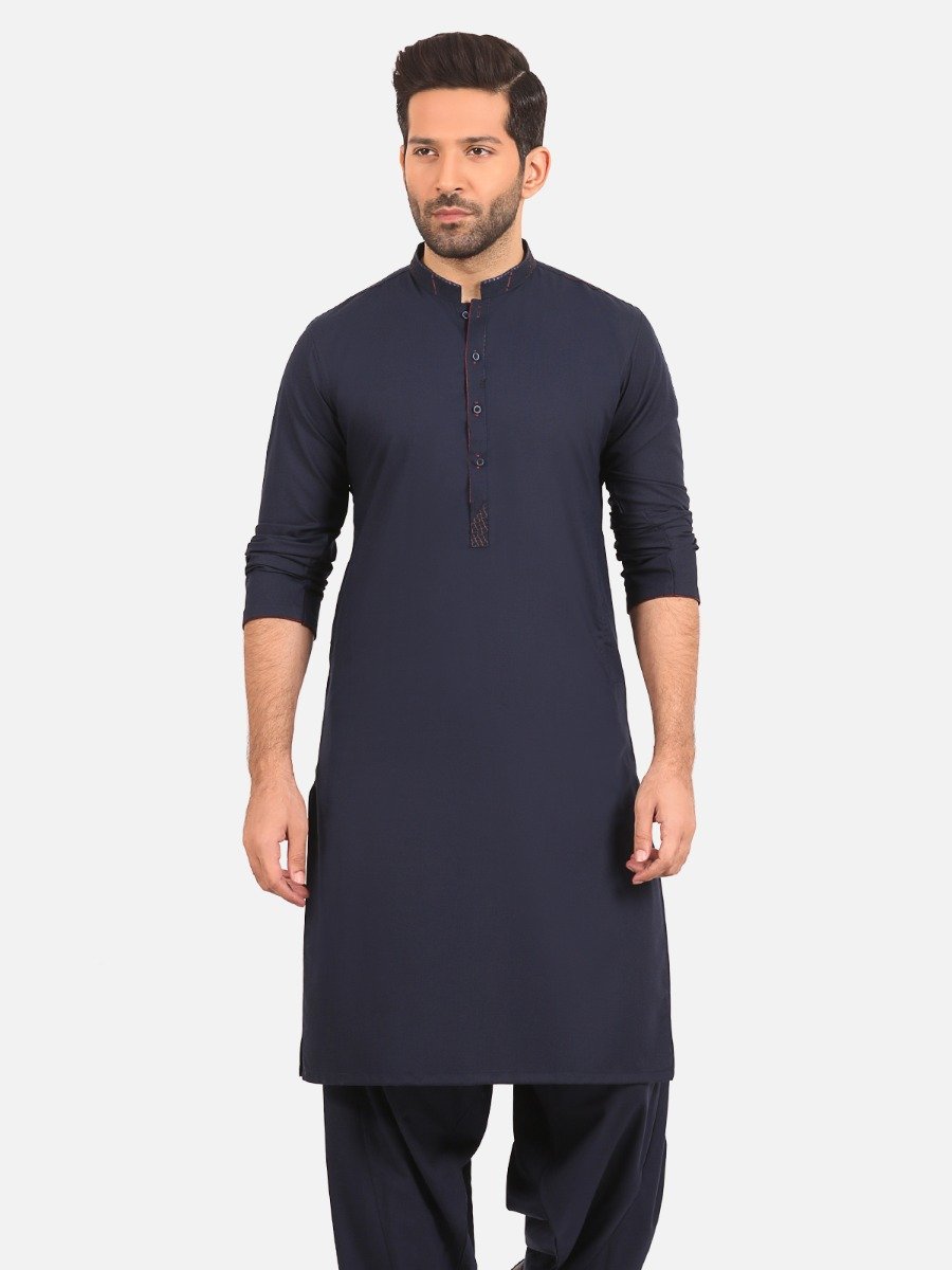 Edenrobe - Men's Navy Blue Swish Collection - EMTSW20S-9897