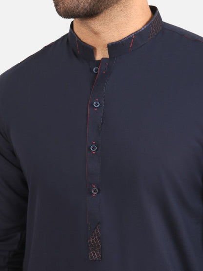 Edenrobe - Men's Navy Blue Swish Collection - EMTSW20S-9897