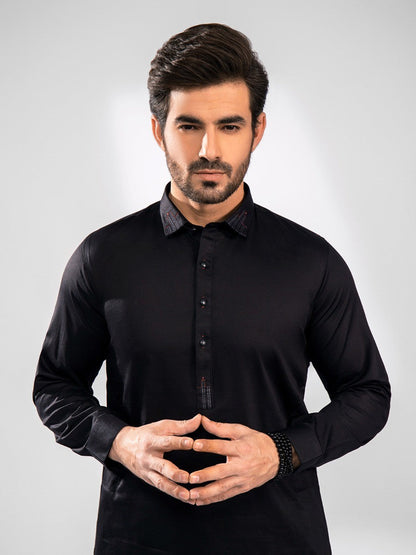 Edenrobe - Men's Black Swish Collection - EMTSW20S-99016