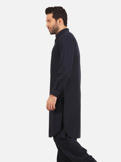 Edenrobe - Men's Navy Kurta Shalwar - EMTSW20W-99003