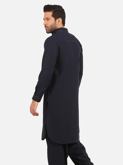Edenrobe - Men's Navy Kurta Shalwar - EMTSW20W-99003