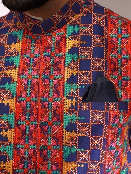 Edenrobe - Men's Multi Waist Coat Ceremonial - EMTWCC20-060