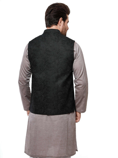 Edenrobe - Men's Charcoal Waist Coat Ceremonial - EMTWCC20-073