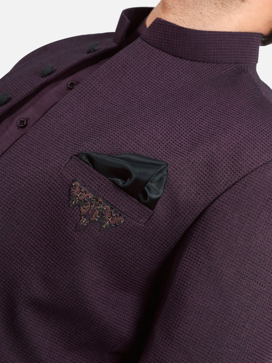 Edenrobe - Men's Plum Waist Coat Suit - EMTCS20-99012