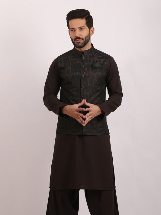 Edenrobe - Men's Black Waist Coat - EMTWC20-35713