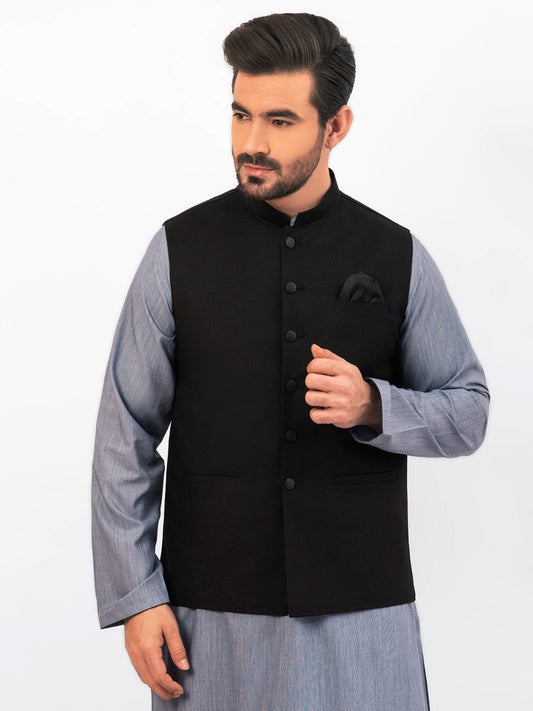 Edenrobe - Men's Black Waist Coat - EMTWC20-35723