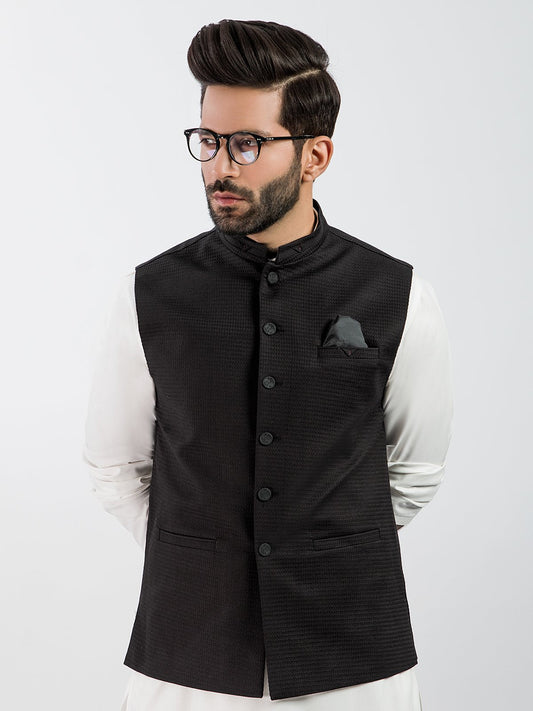 Edenrobe - Men's Black Waist Coat - EMTWC20-35725