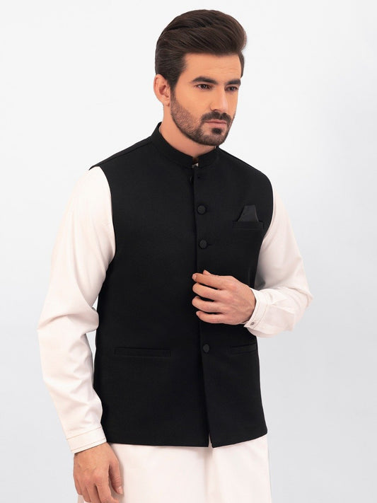 Edenrobe - Men's Black Waist Coat - EMTWC20-35727