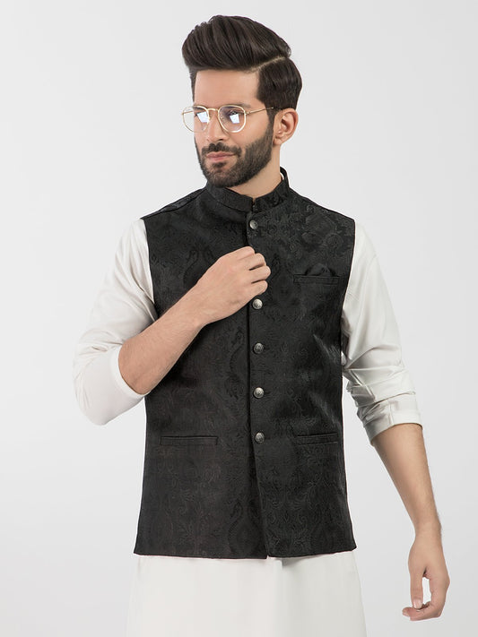 Edenrobe - Men's Black Waist Coat - EMTWC20-35734