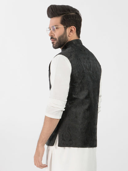 Edenrobe - Men's Black Waist Coat - EMTWC20-35734