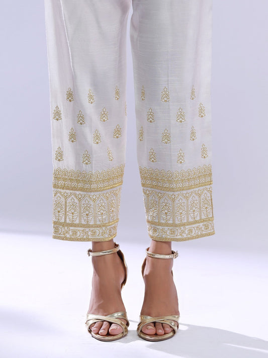 Edenrobe - Women's White Trouser - EWBE20-76221