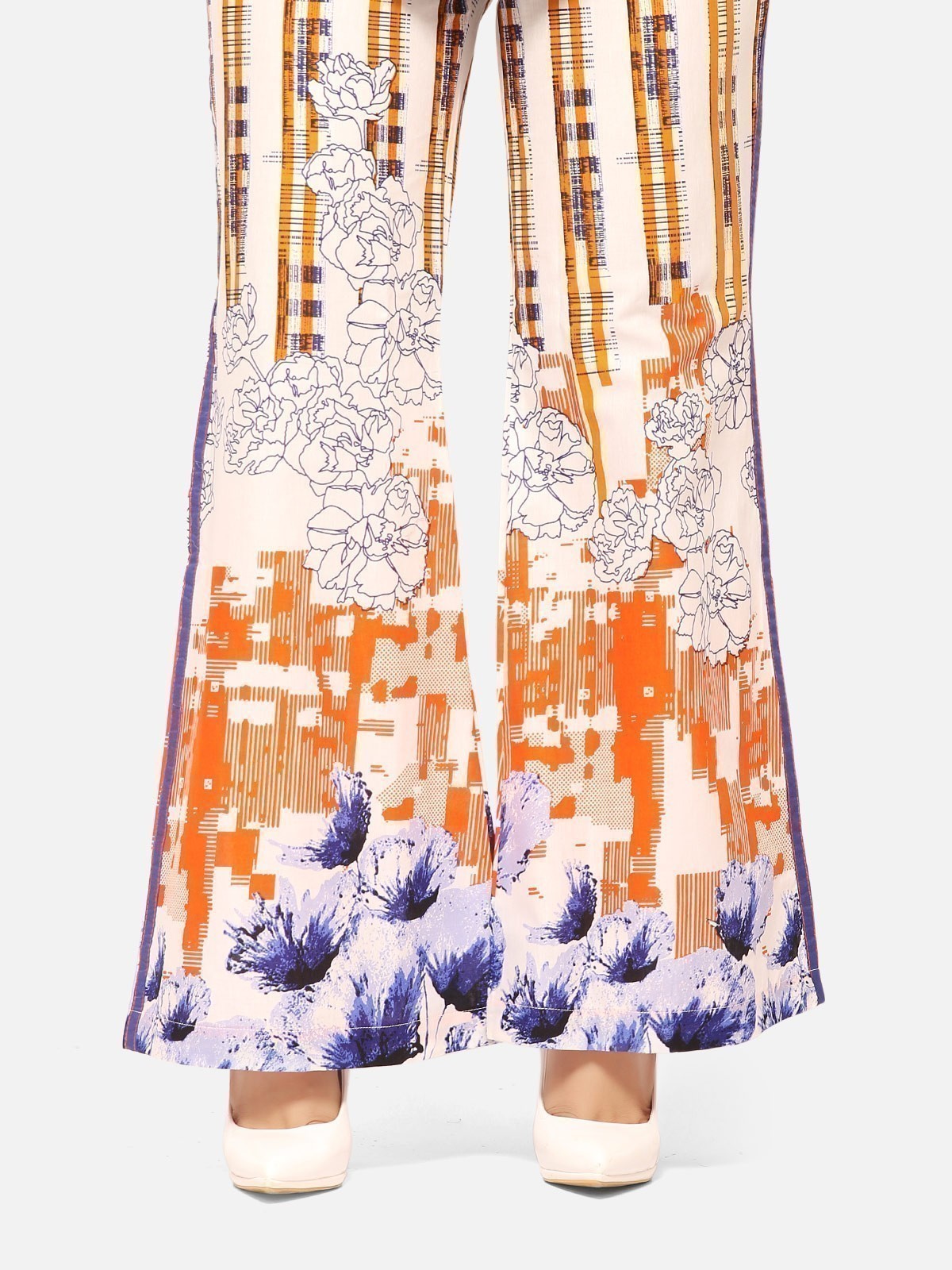 Edenrobe - Women's White Multi Trouser - EWBP20-76226