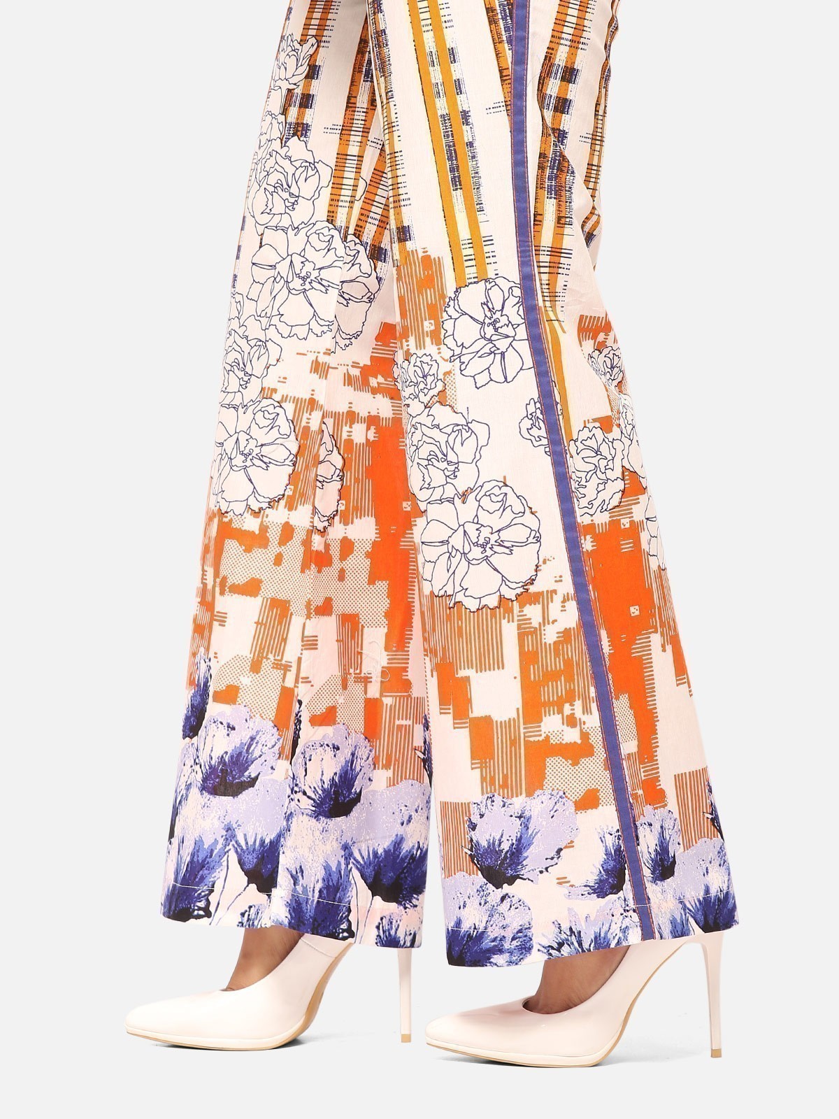 Edenrobe - Women's White Multi Trouser - EWBP20-76226