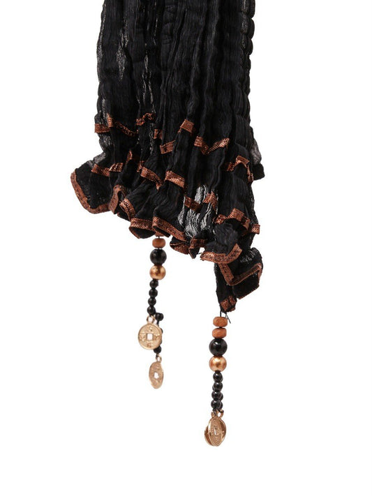 Edenrobe - Women's Black Dupatta - EAWD20-003