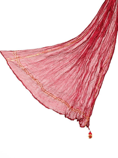 Edenrobe - Women's Burgundy Dupatta - EAWD20-006